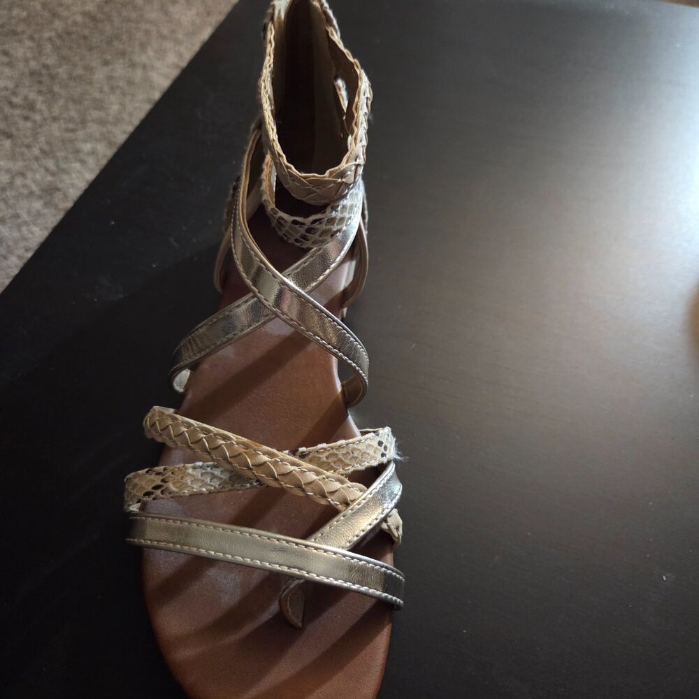 Snake Print Gladiator Sandals - Picture 2 of 5